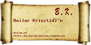 Beiler Krisztián névjegykártya